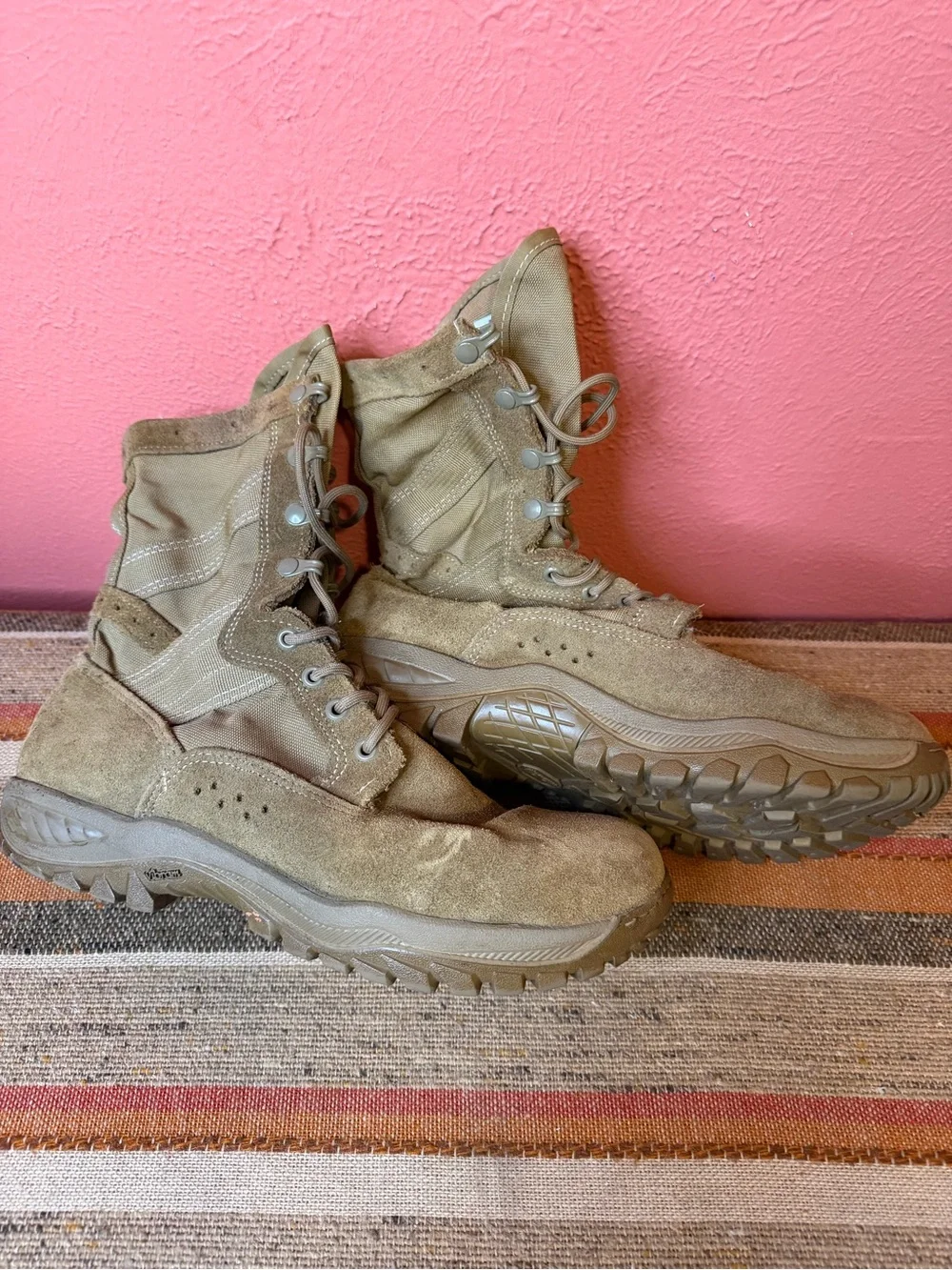 Belleville C320 Made in USA Combat Boots Tan Coyote Vibram Soles Mens 10.5 Wide